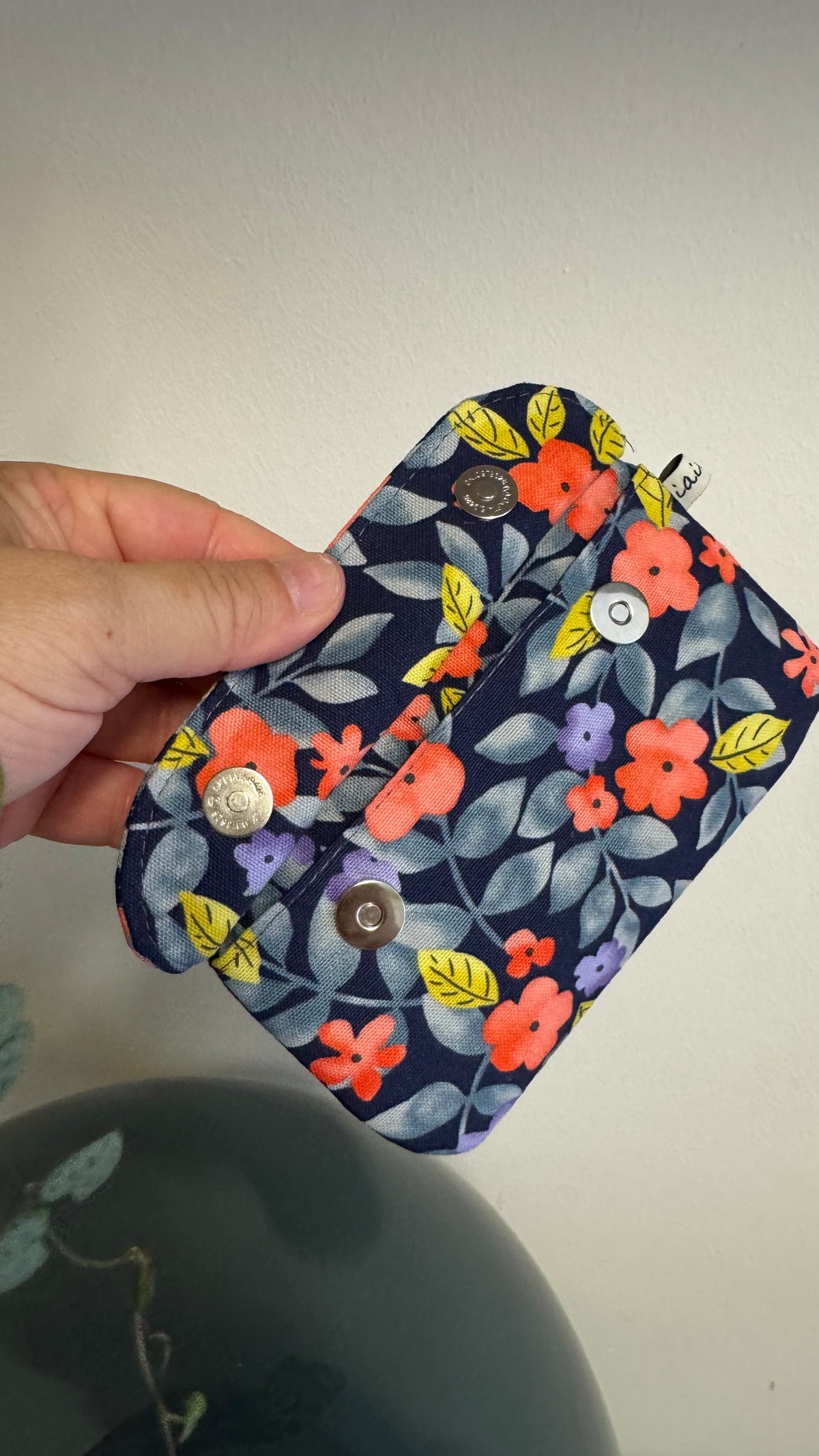 Pocket Pochette (Mini) -     fiori Arancioni Blue (Hanbok)