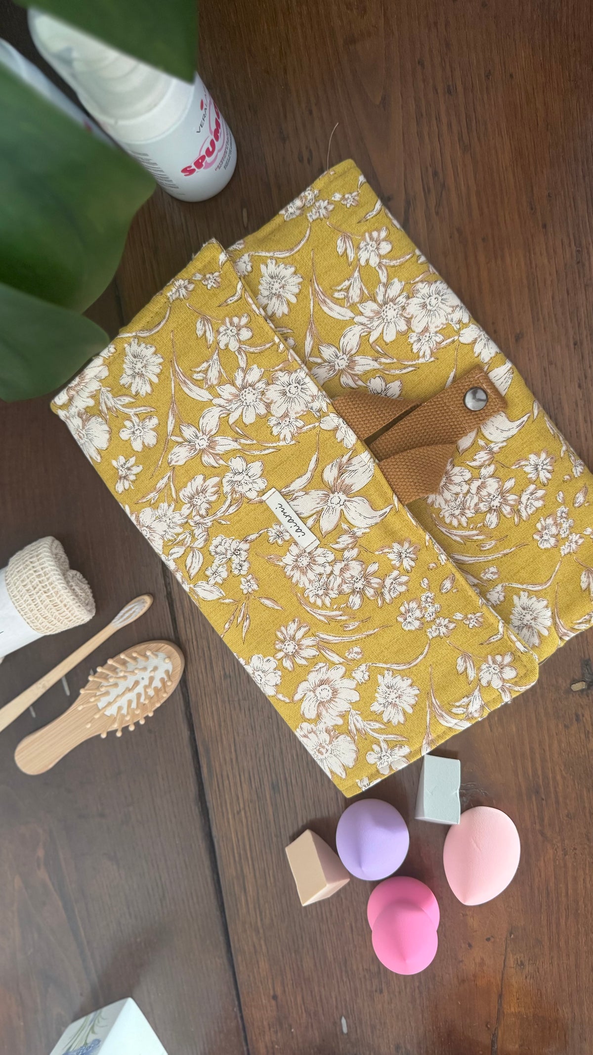 Beauty Burrito MAXI- Fiori stilizzati giallo senape (HANBOK)