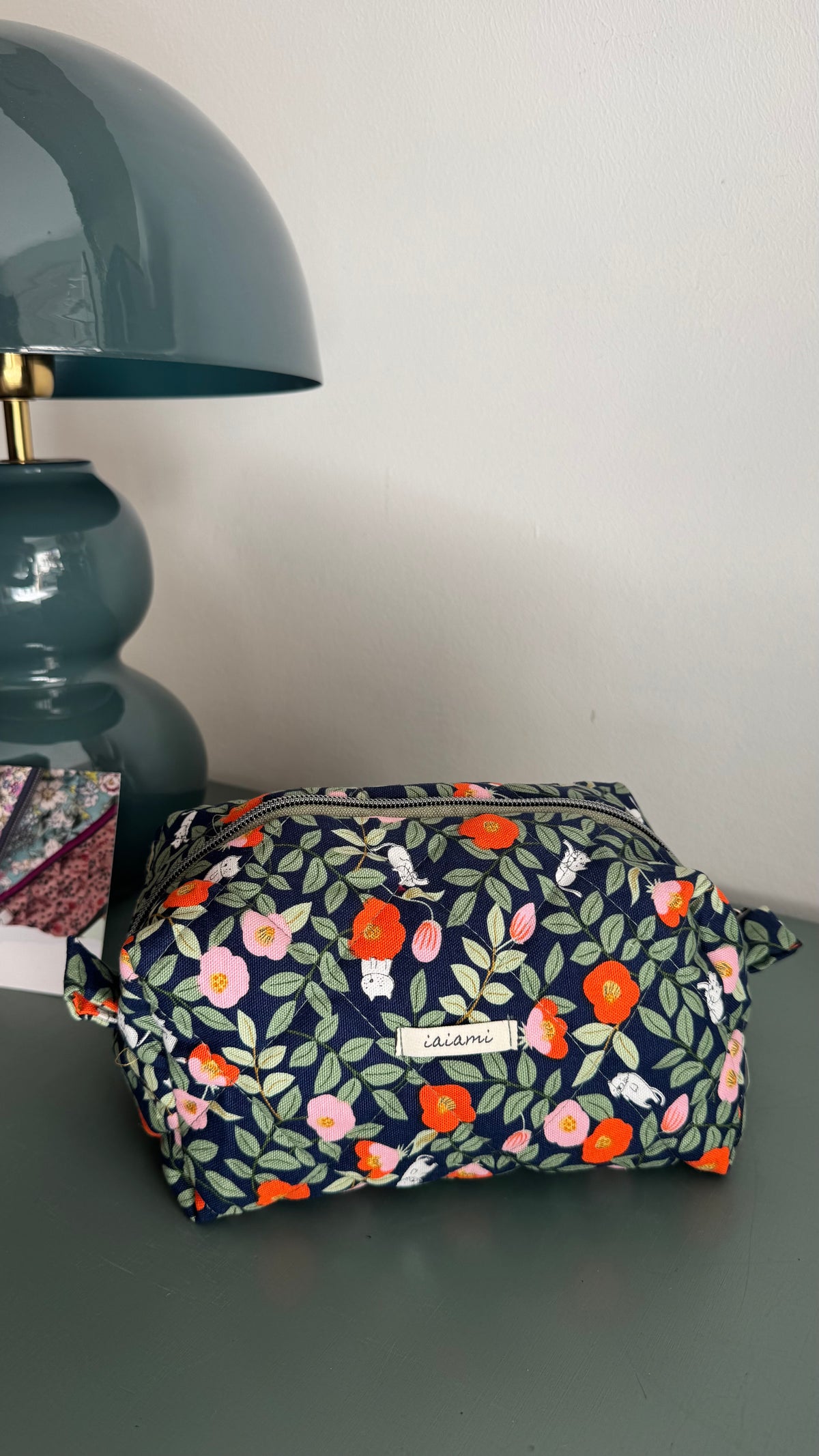 Cubotto trapuntato - Fiori Arancio Verde (Hanbok)