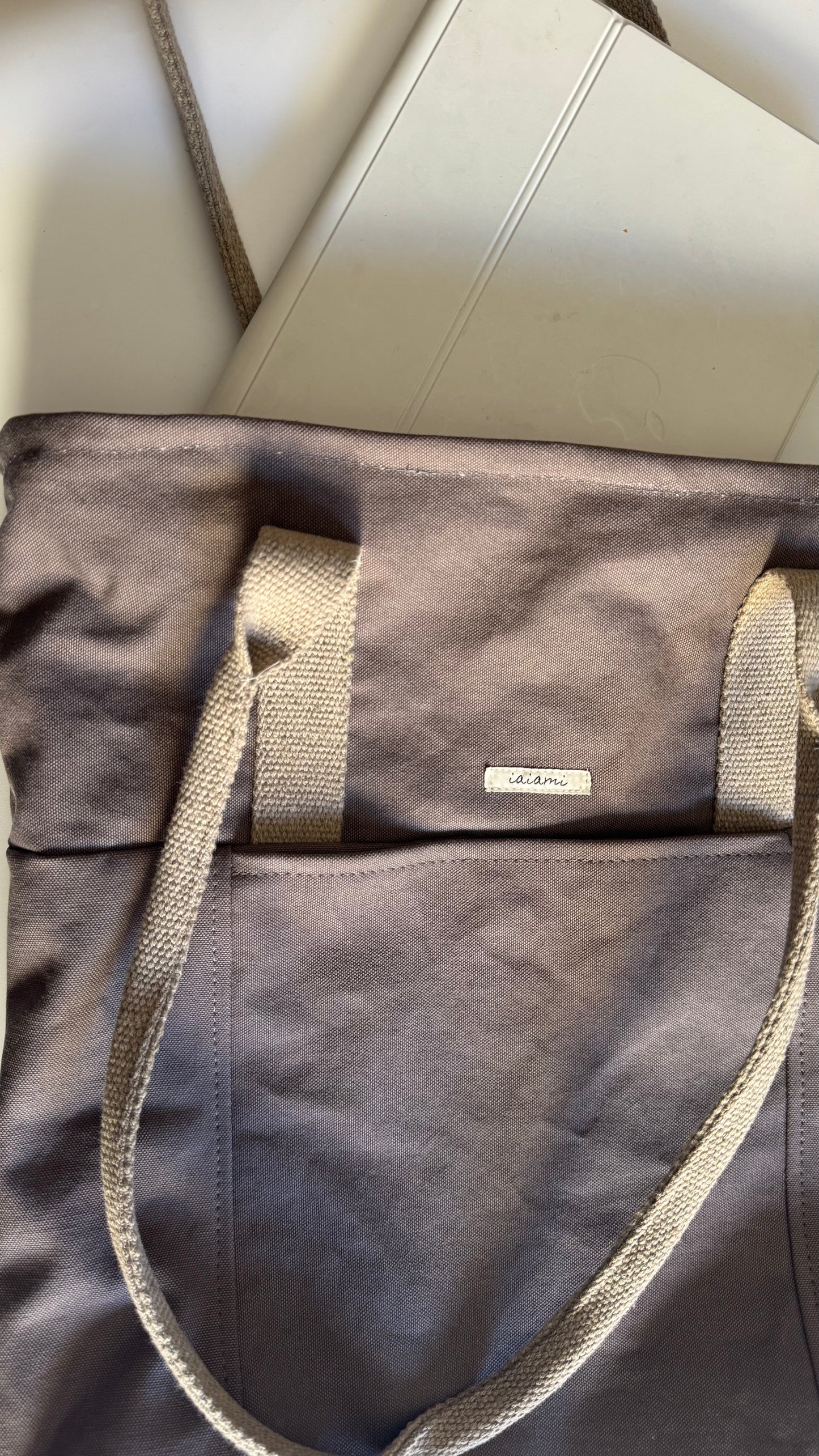Tote Bag Tamalito - Grigio /Verde & rosa (Stripes)