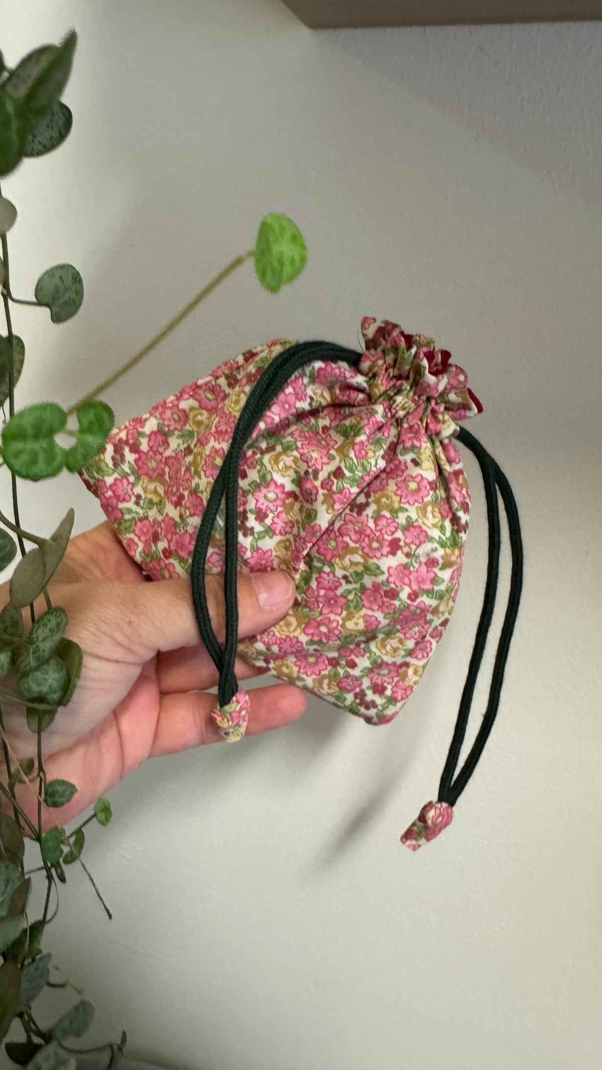 Sacchetto Nuvola - Fiori Rosa e Verde (HANBOK)
