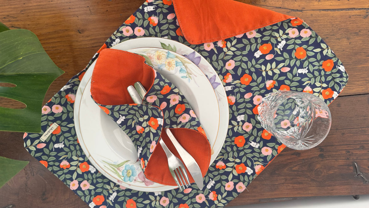 Tovaglietta americana - Fiori Arancio Gattini (Hanbok)
