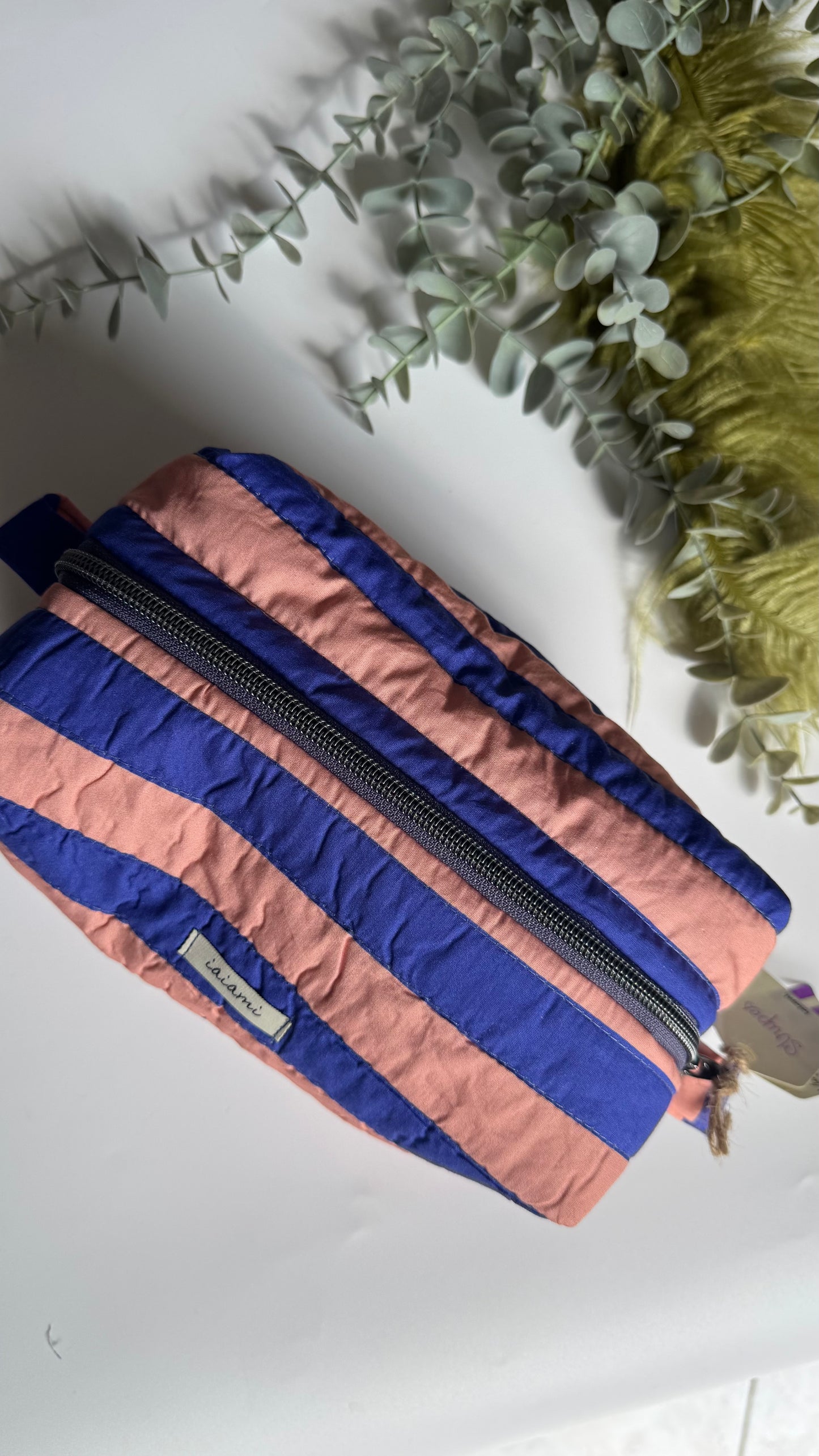 Cubotto trapuntato - Rosa & Indaco (Stripes)