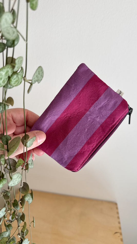 Porta Tessere/Porta Monete - Fucsia & Violetto (Stripes) - Senza scritta