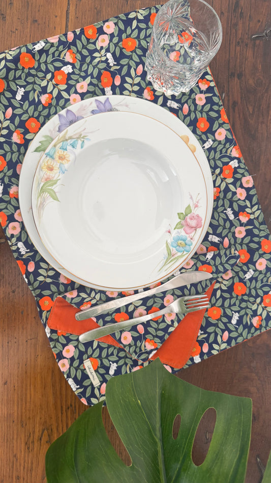 Tovaglietta americana - Fiori Arancio Gattini (Hanbok)