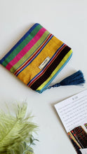 Load image into Gallery viewer, Pochette Quadrata - Righe a colori  Nappina blue
