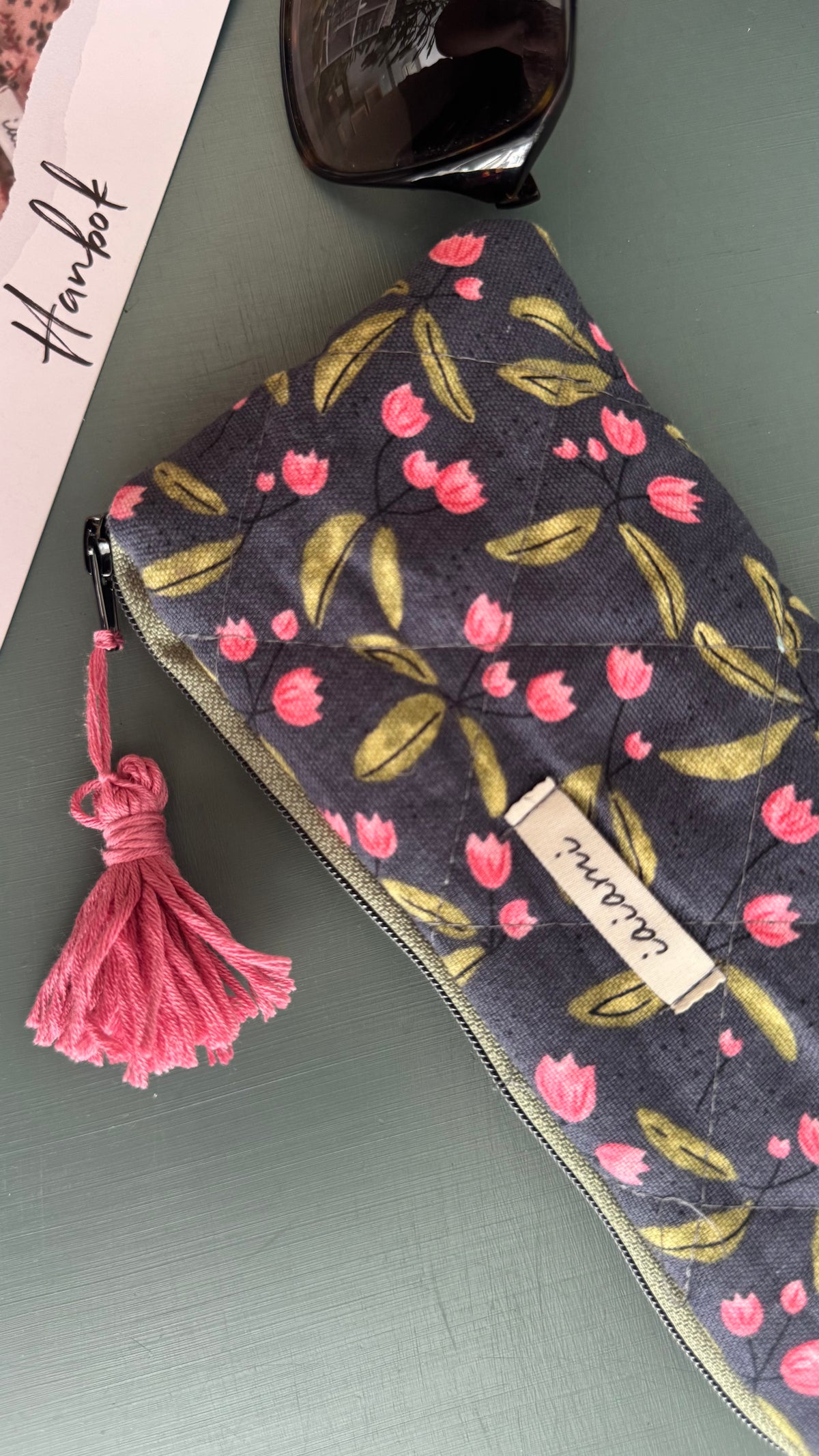 Astuccio trapuntato (Porta occhiali) - Boccioli Rosa (Hanbok)