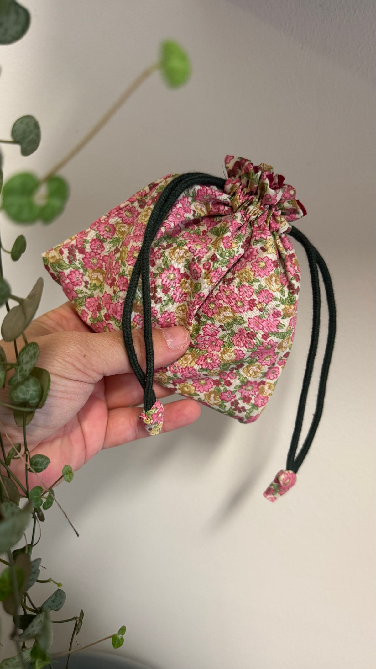 Sacchetto Nuvola - Fiori Rosa e Verde (HANBOK)