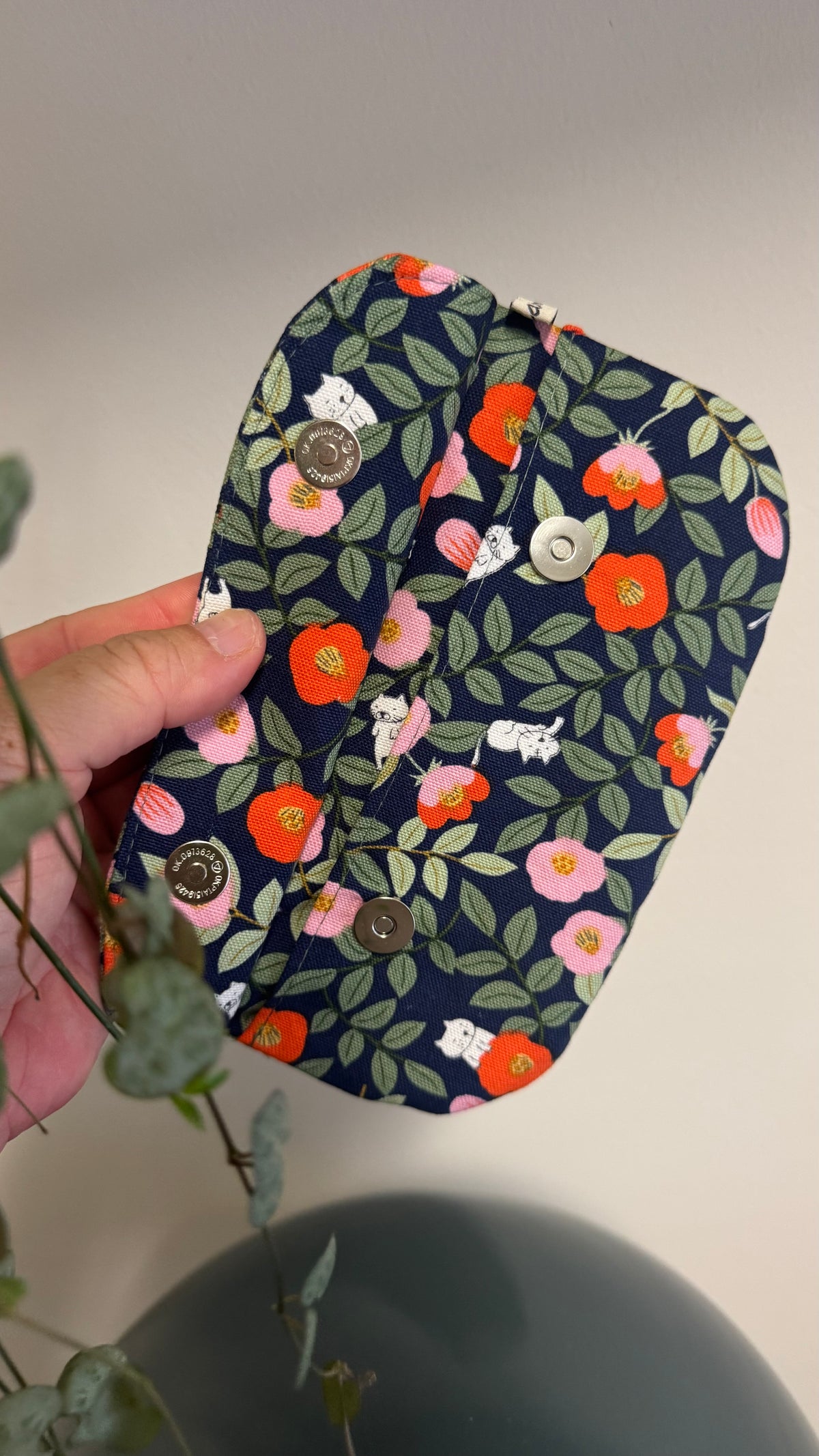Pocket Pochette (Maxi) - Fiori Arancioni Verde (Hanbok)