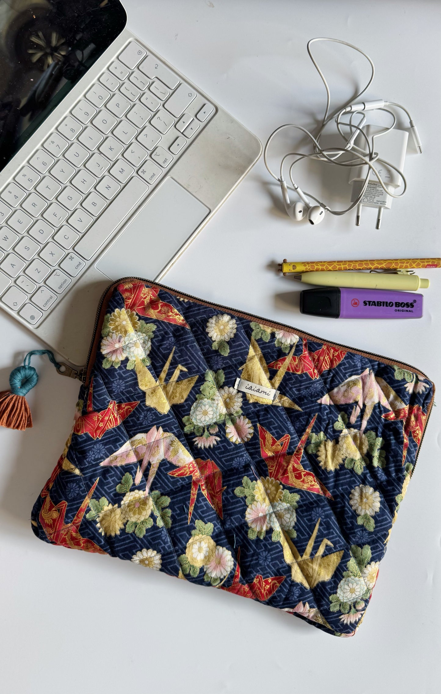 Sleeve trapuntata taglia S - Origami Blue (Nippori)