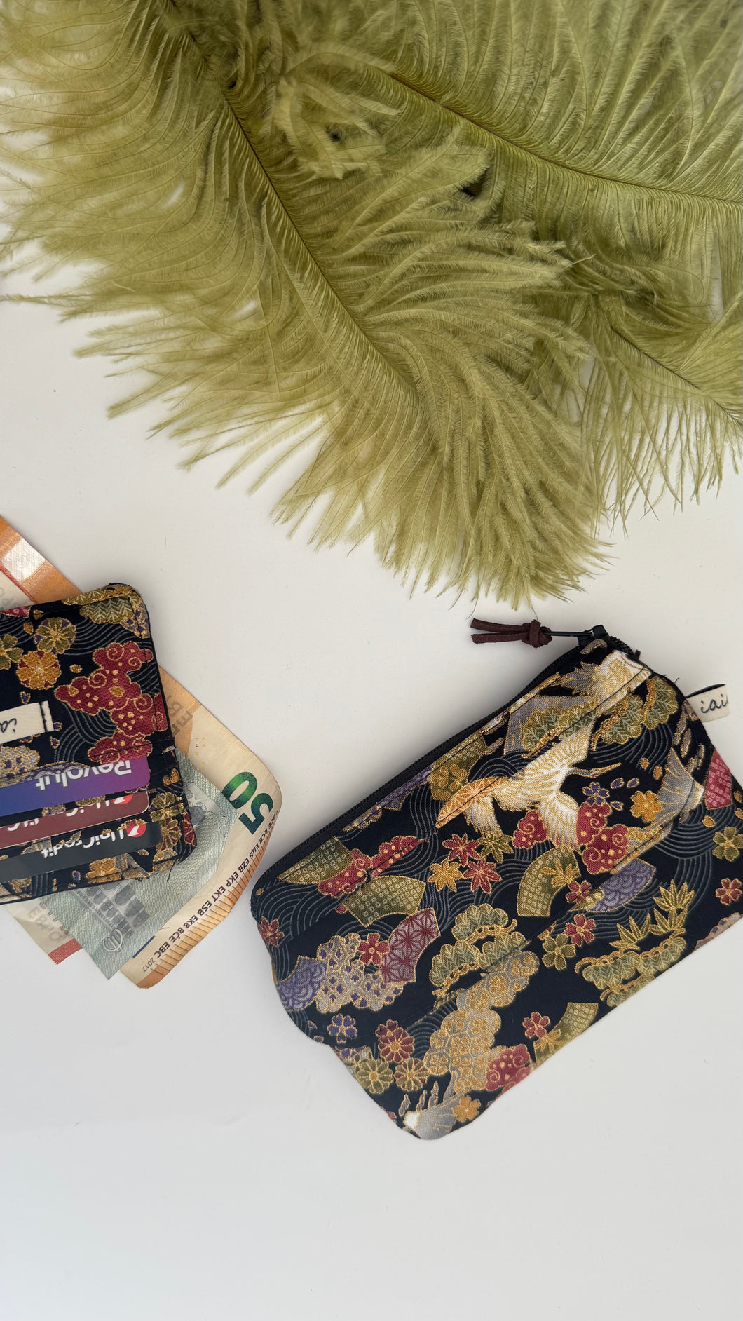 Pocket Pochette con tasca (Mini) - Black & gold (Nippori)