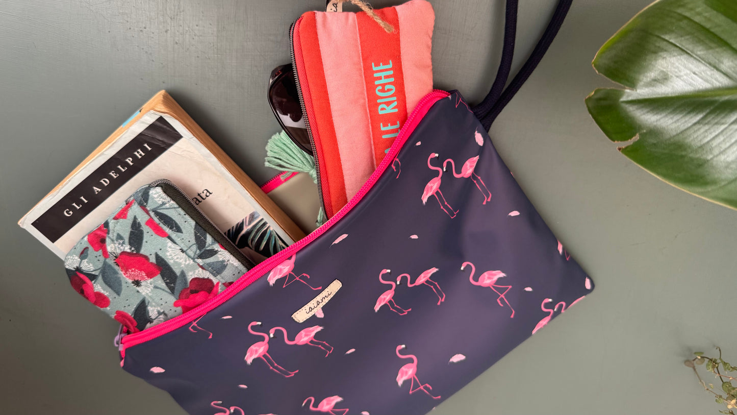 Gocce pochette Media (idrorepellente) - Fenicotteri