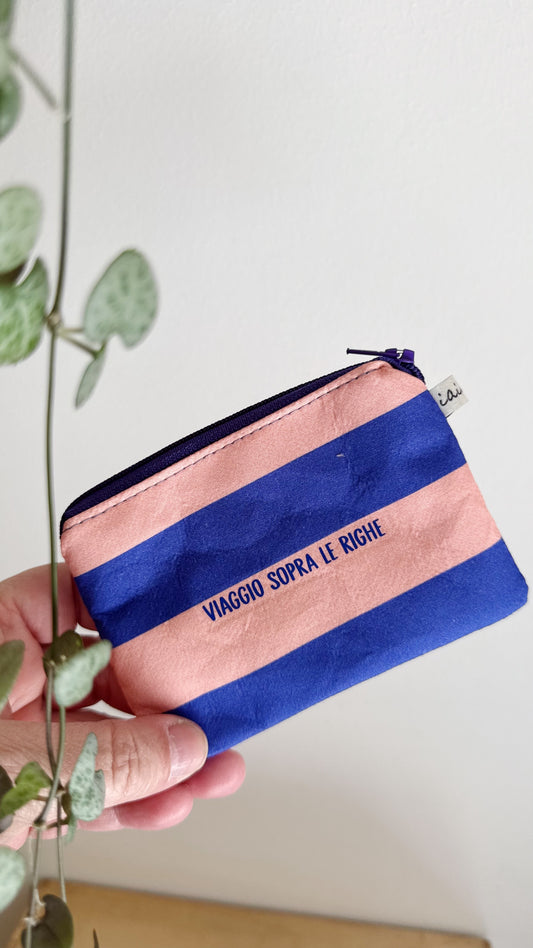 Porta Tessere/Porta Monete - Indaco & Rosa (Stripes)