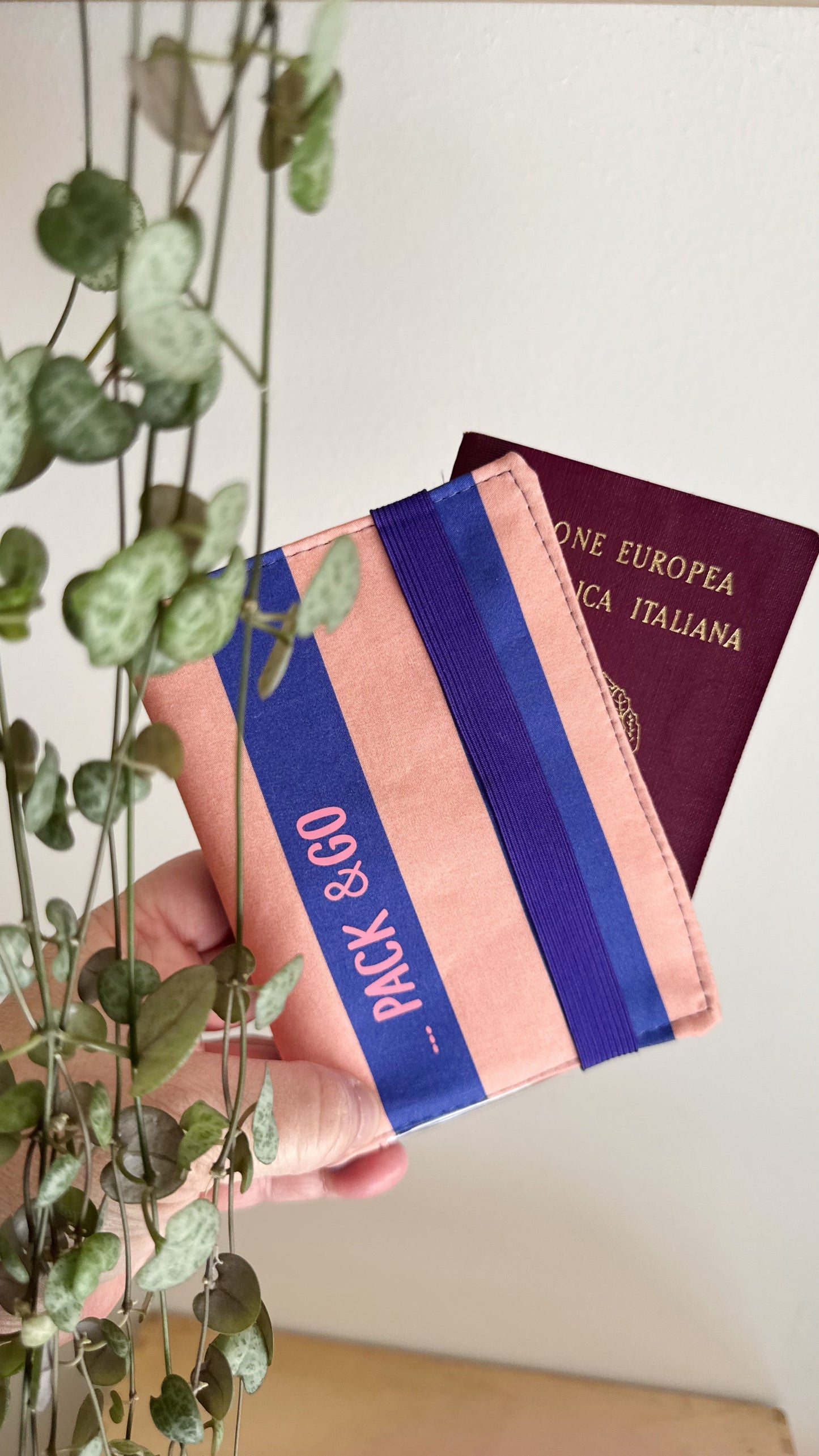Porta Passaporto - Rosa & Indaco (Stripes)