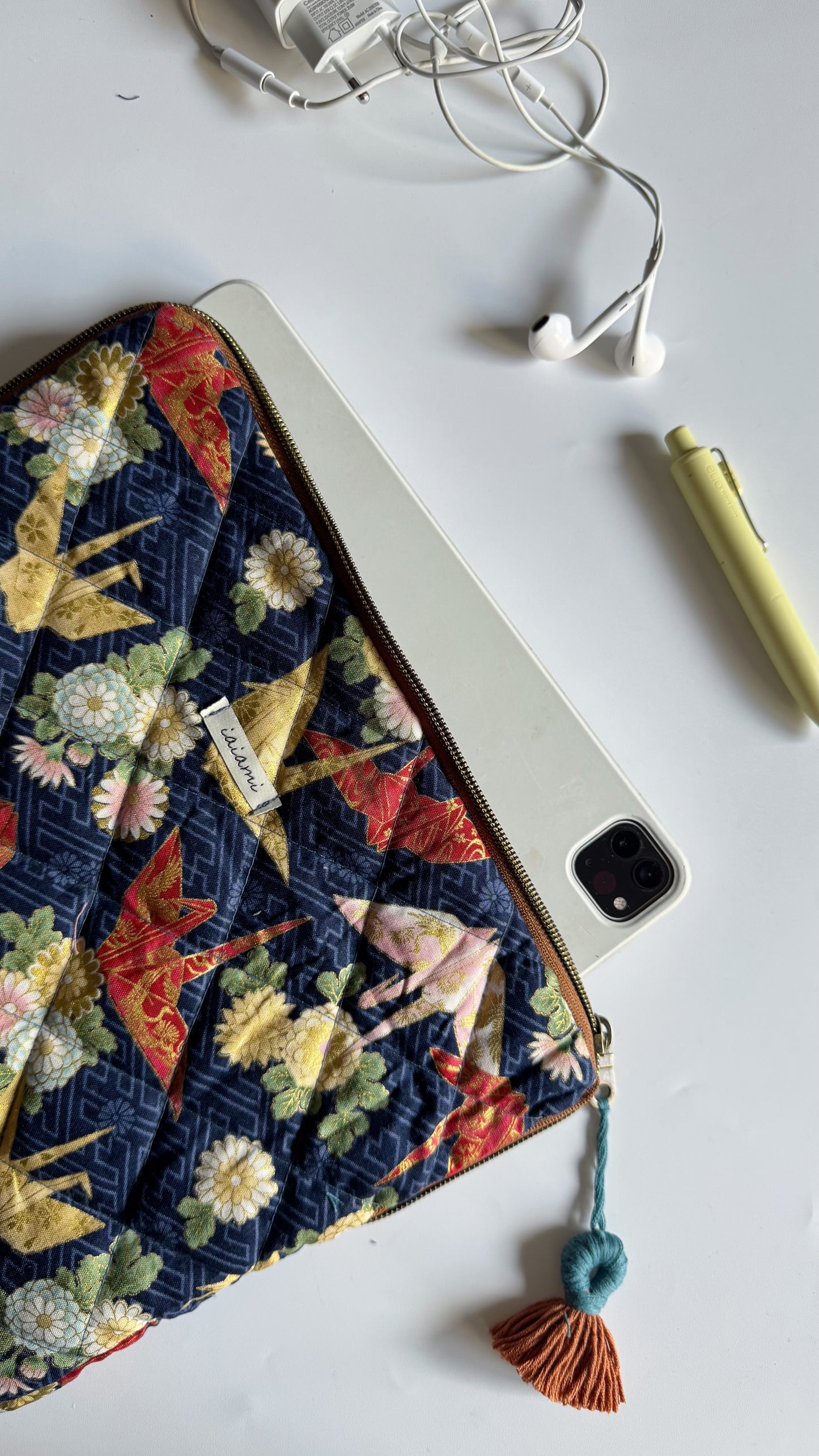 Sleeve trapuntata taglia S - Origami Blue (Nippori)