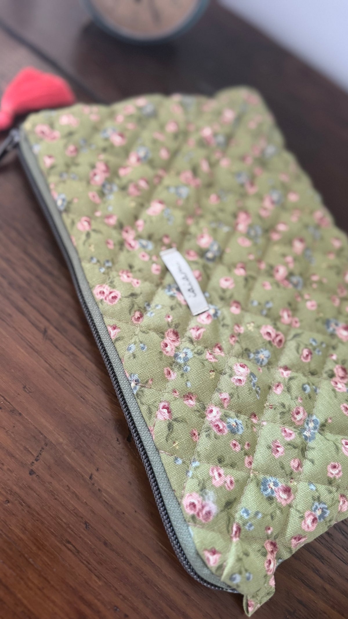 Pochette trapuntata Maxi - Fiorellini Verdi (Hanbok)