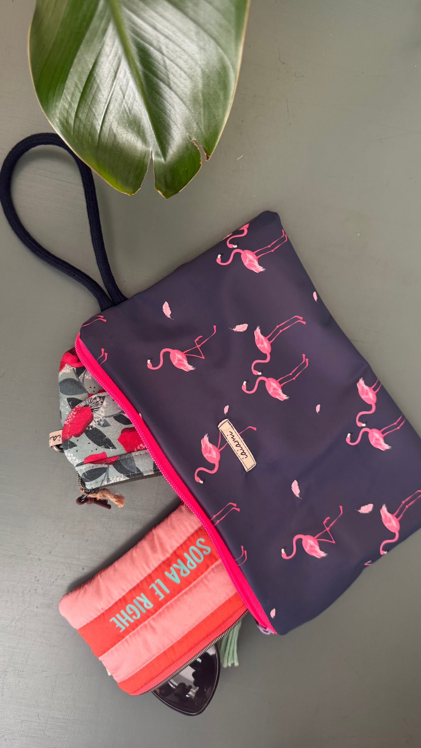 Gocce pochette Mini (idrorepellente) - Fenicotteri
