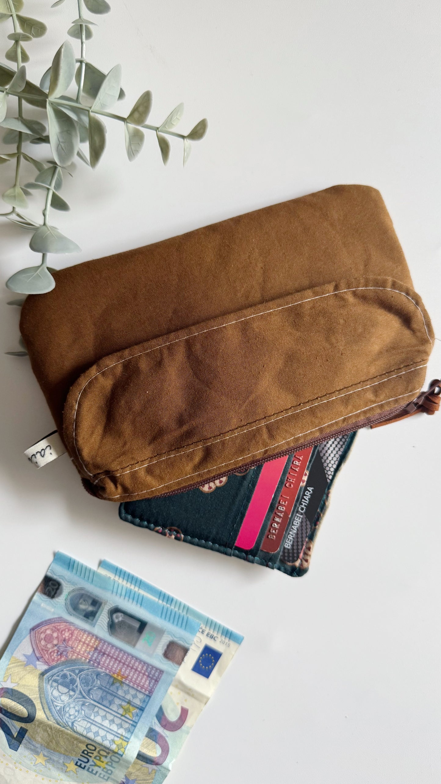Pocket Pochette con tasca (Mini) - Camel/Mattonelle