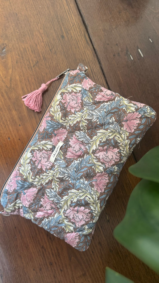 Pochette trapuntata Maxi - Foglie (Hanbok)