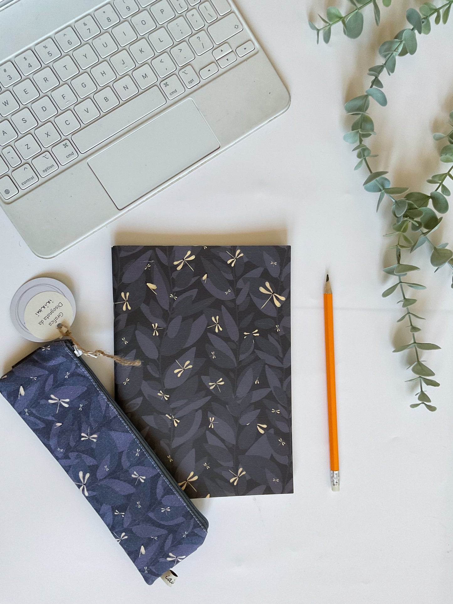 Quaderno A5 + Astuccio Mini con elastico (Libellule)
