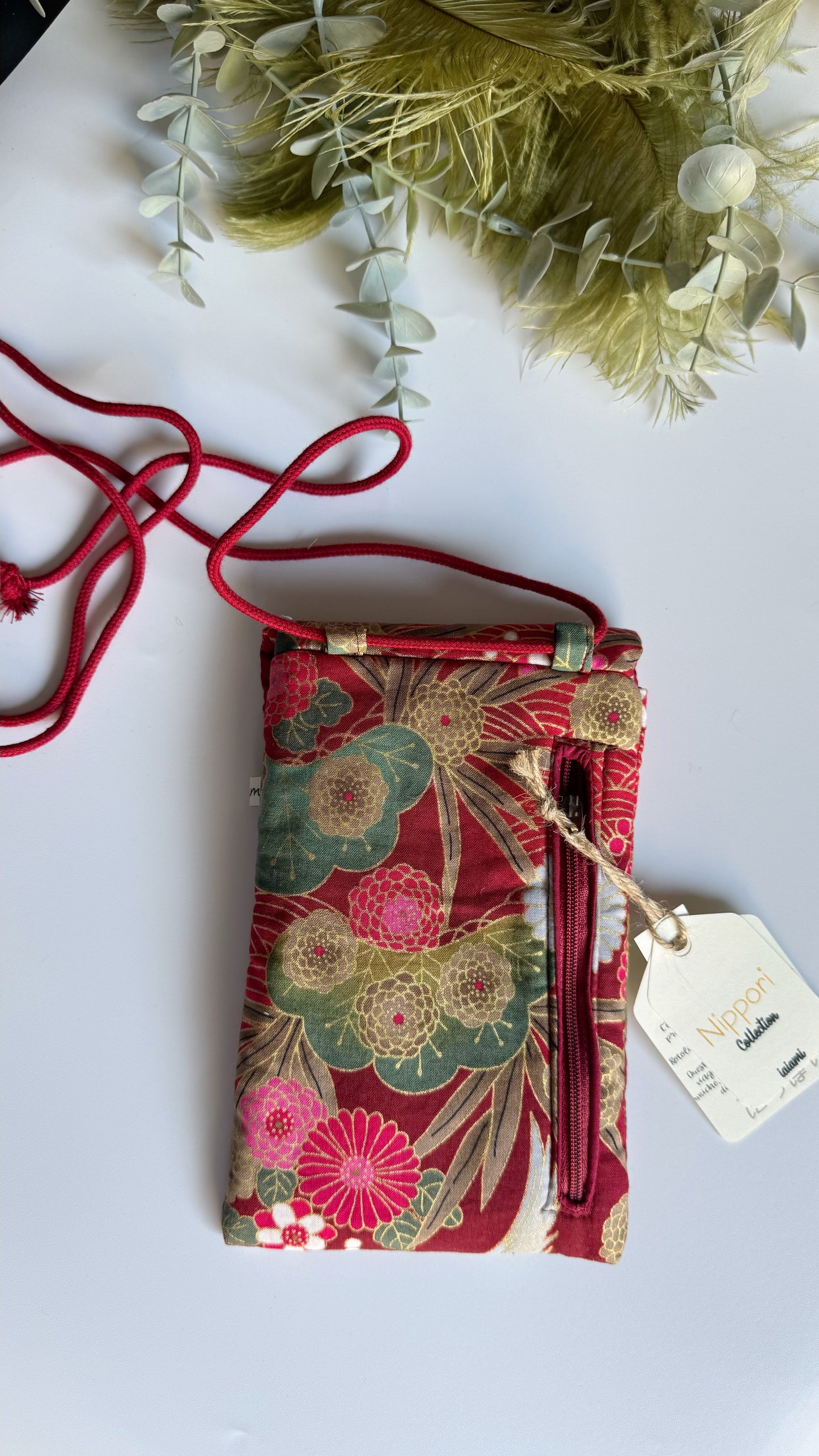 Astuccio porta cellulare - Airone Bordeaux (Nippori)