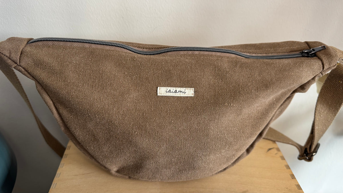 Moon Bag - Tortora / Righe mattone-grigio (Stripes)