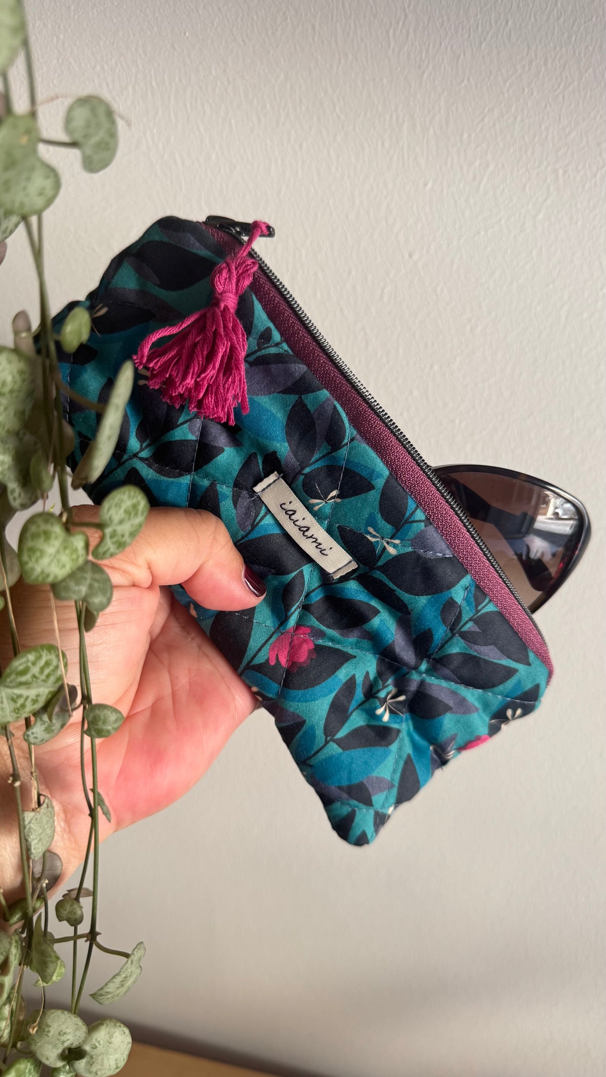 Astuccio trapuntato (Porta occhiali) - Libellule
