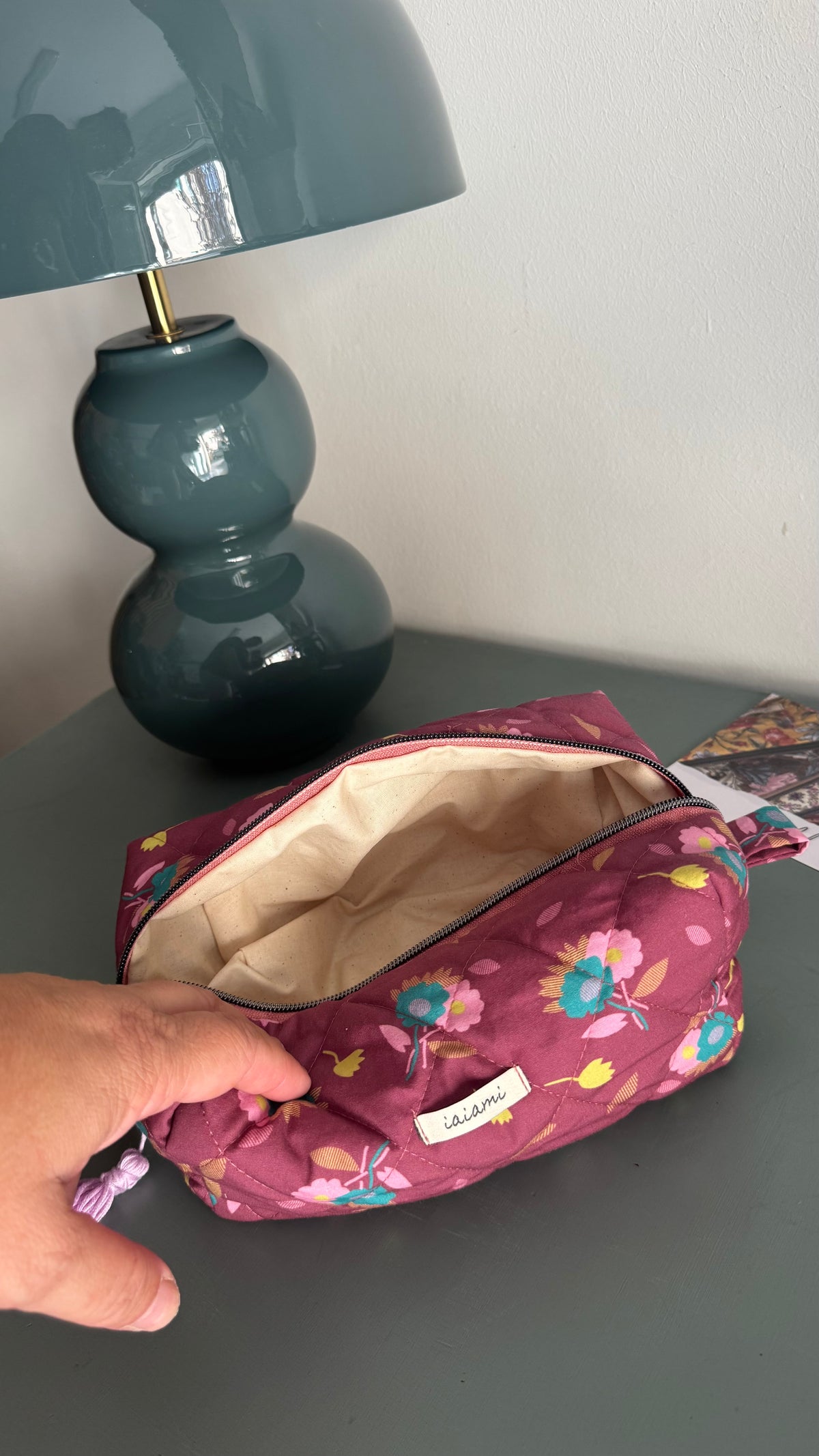Cubotto trapuntato - Floral Burgundy (Hanbok)