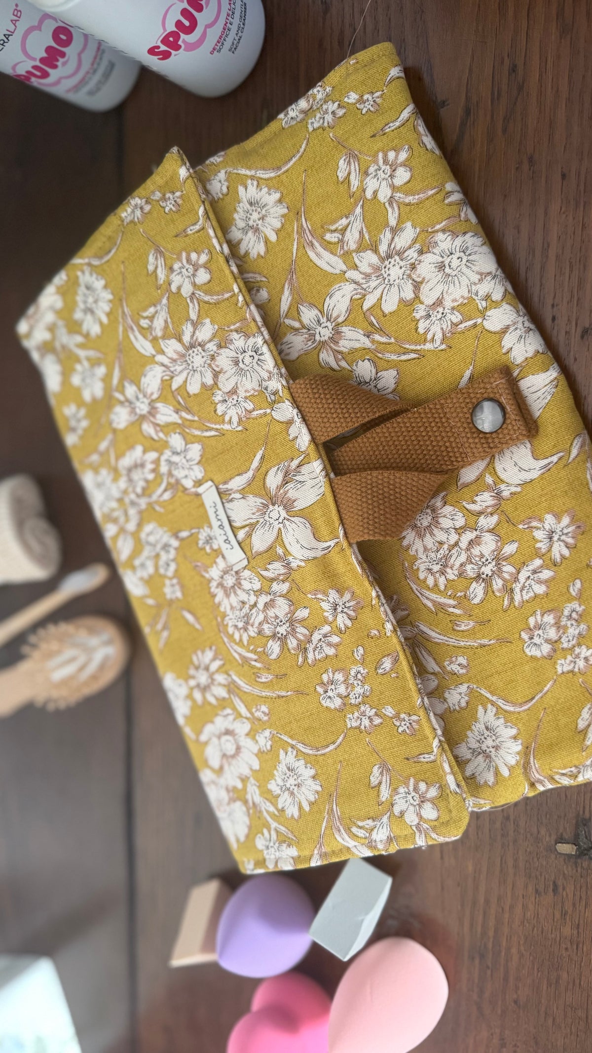 Beauty Burrito MAXI- Fiori stilizzati giallo senape (HANBOK)