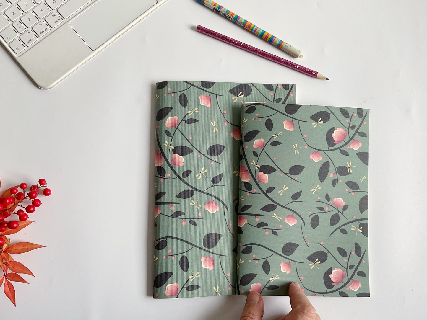Quaderno A5 - Magnolie e Libellule