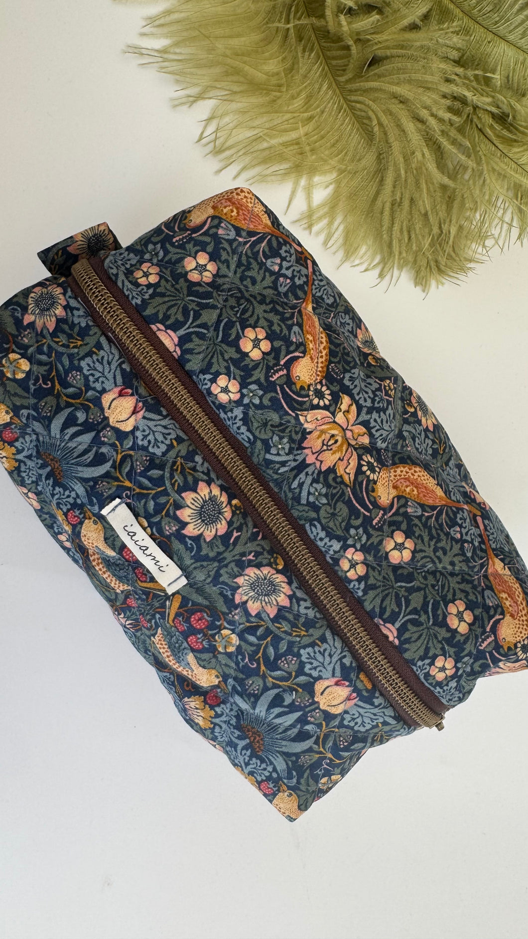 Cubotto trapuntato - foglie blue (Nippori)