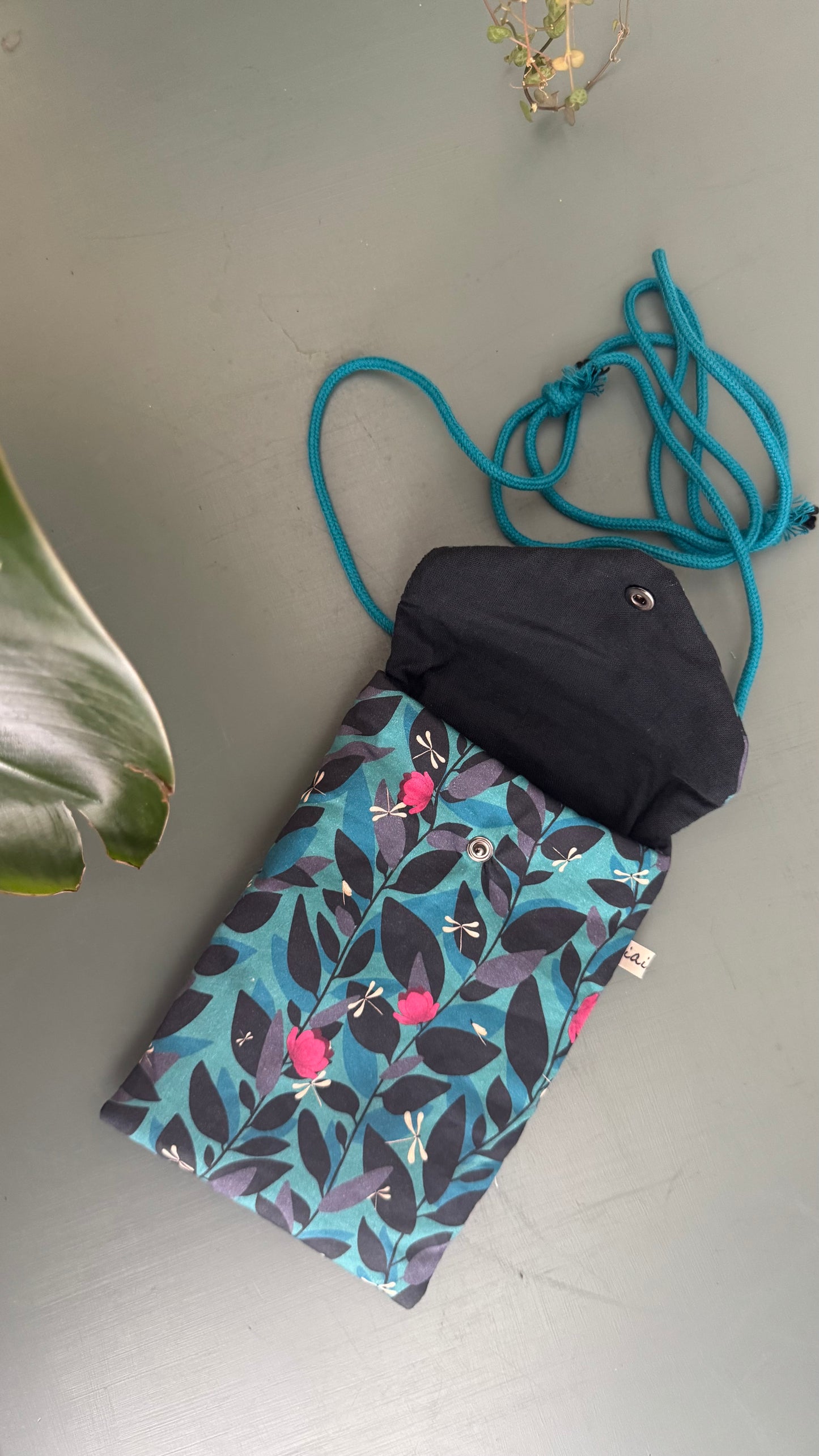 Astuccio porta cellulare - Libellule turchese