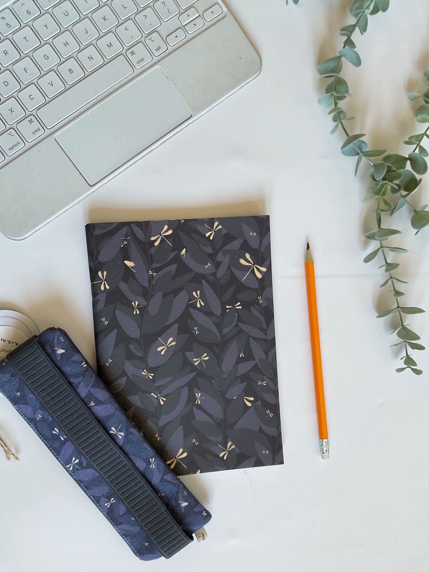 Quaderno A5 + Astuccio Mini con elastico (Libellule)