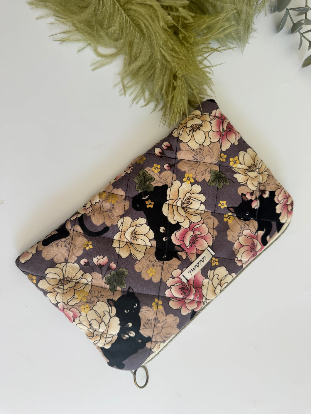 Pochette trapuntata - gatto nero(Nippori)