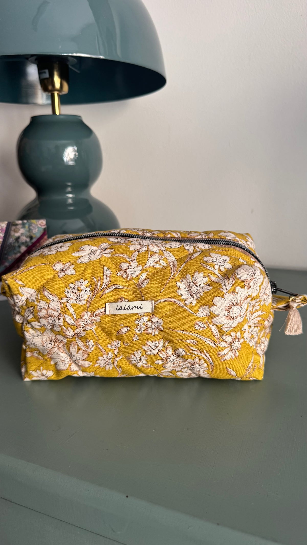 Cubotto trapuntato - Fiori Stilizzati senape (Hanbok)