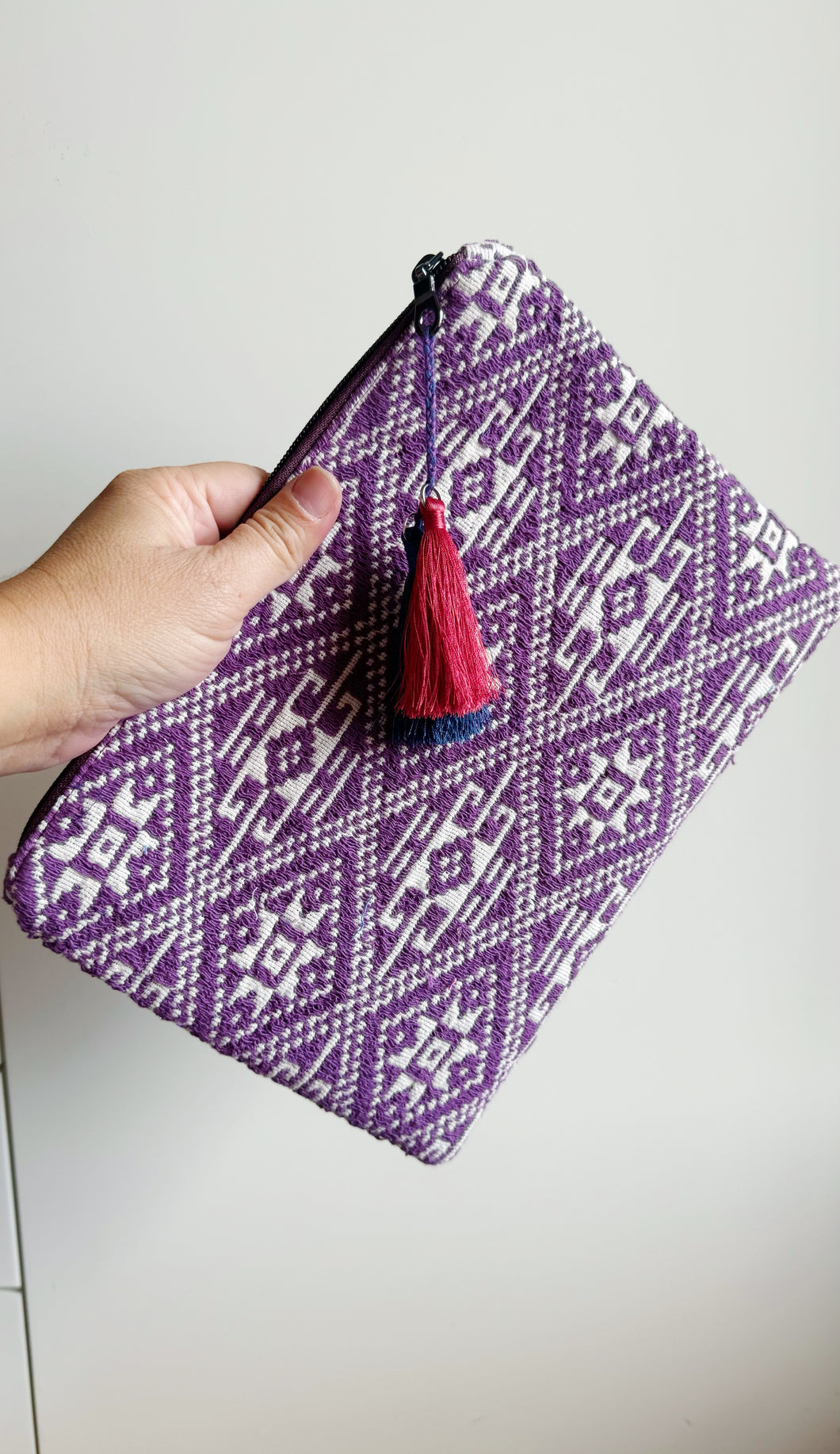 Pochette Maxi - Geometrica viola double face