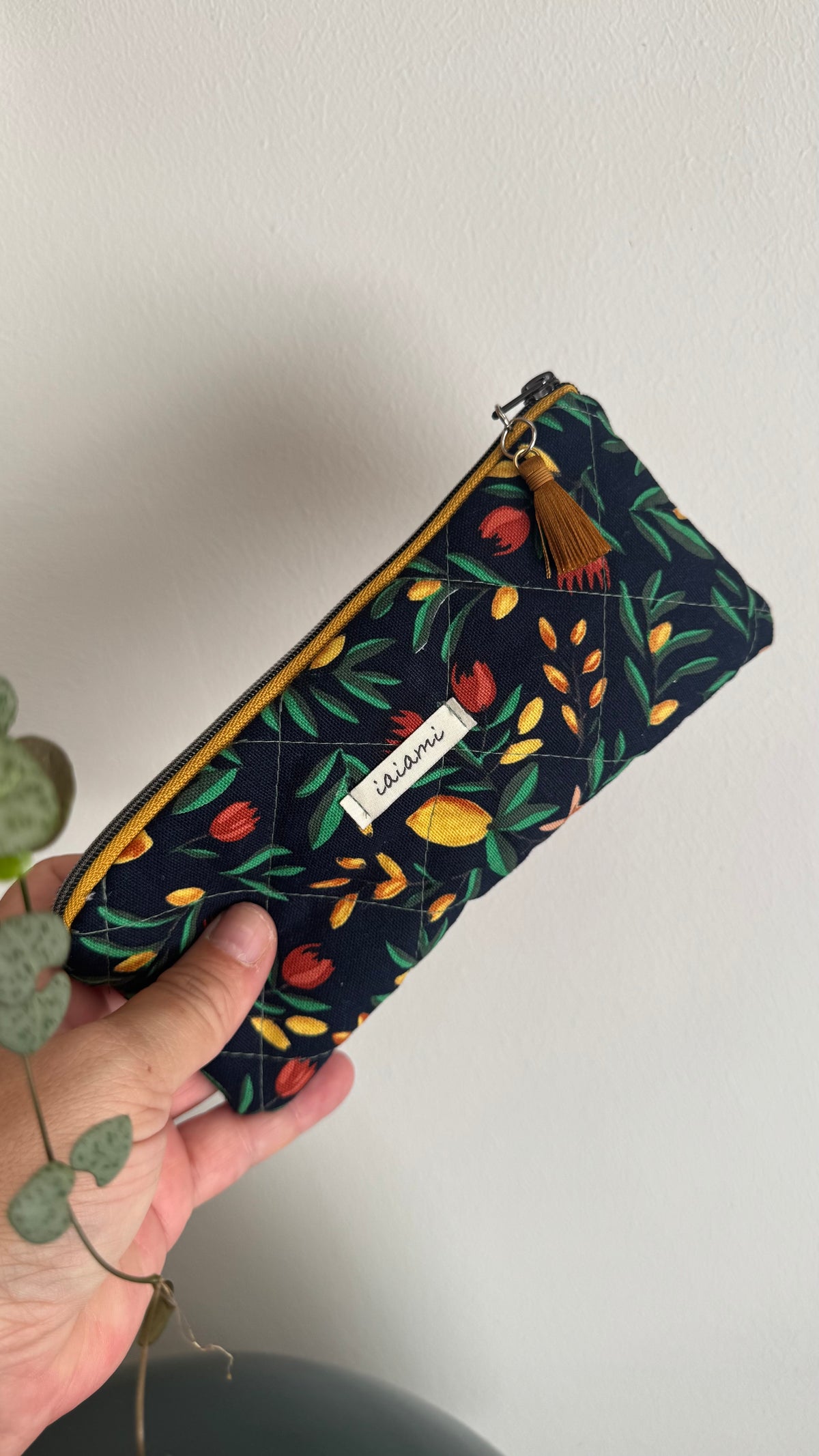 Astuccio trapuntato (Porta occhiali) - Fiori e Limoni  (Hanbok)