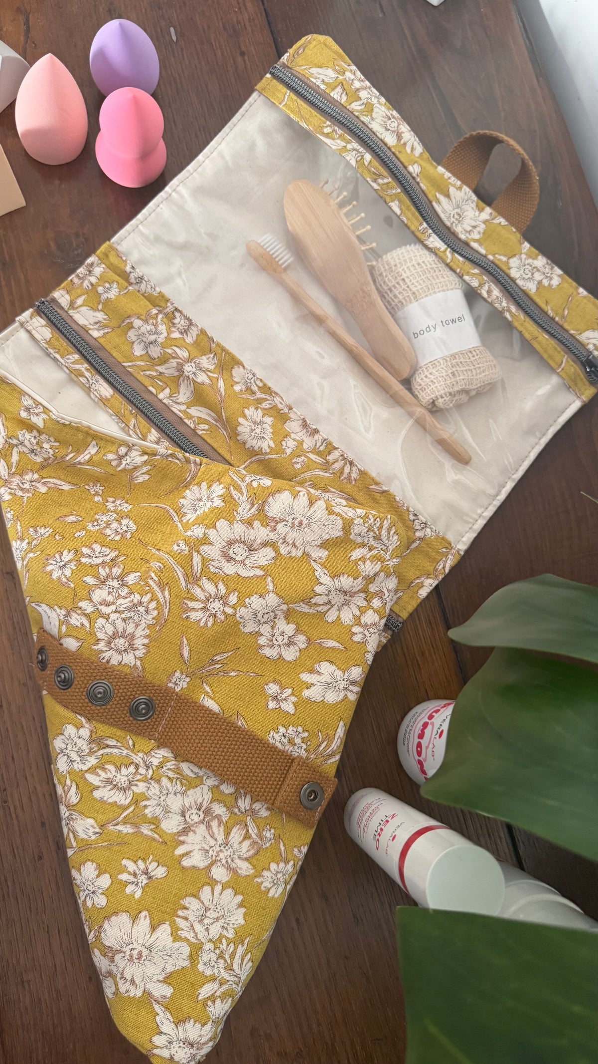 Beauty Burrito MAXI- Fiori stilizzati giallo senape (HANBOK)