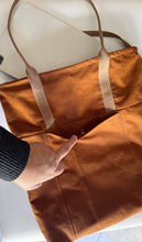 Load image into Gallery viewer, Tote Bag Tamalito - Terracotta /Cammello &amp; rosa (Stripes)
