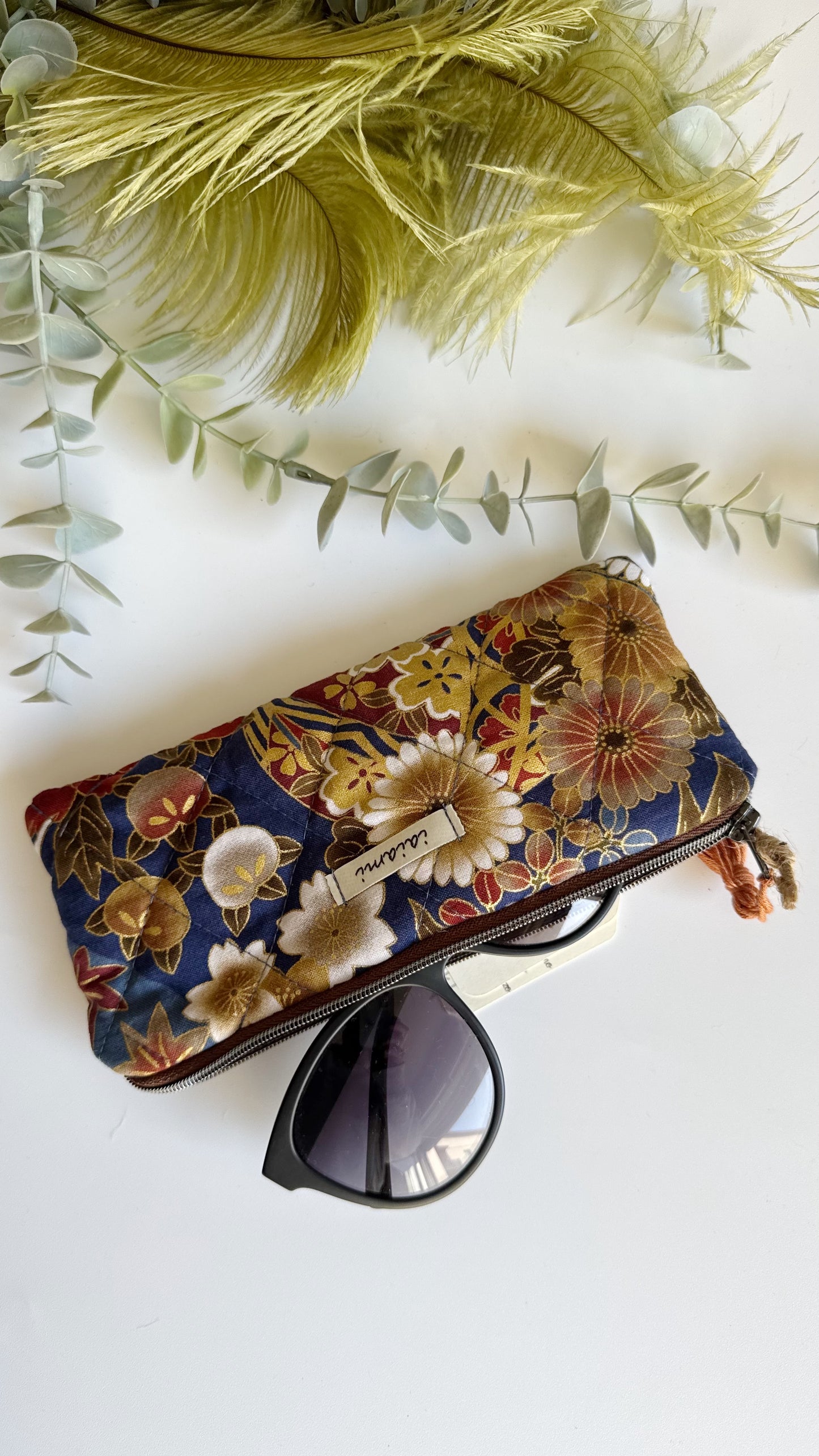 Astuccio trapuntato (Porta occhiali) - Blue Airone (Nippori)