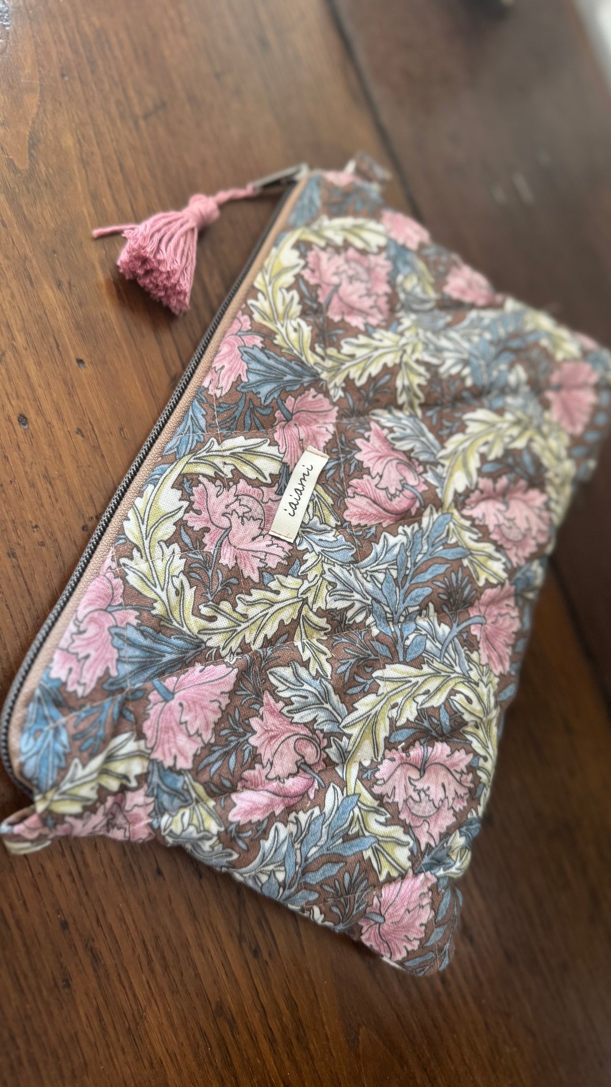 Pochette trapuntata Maxi - Foglie (Hanbok)