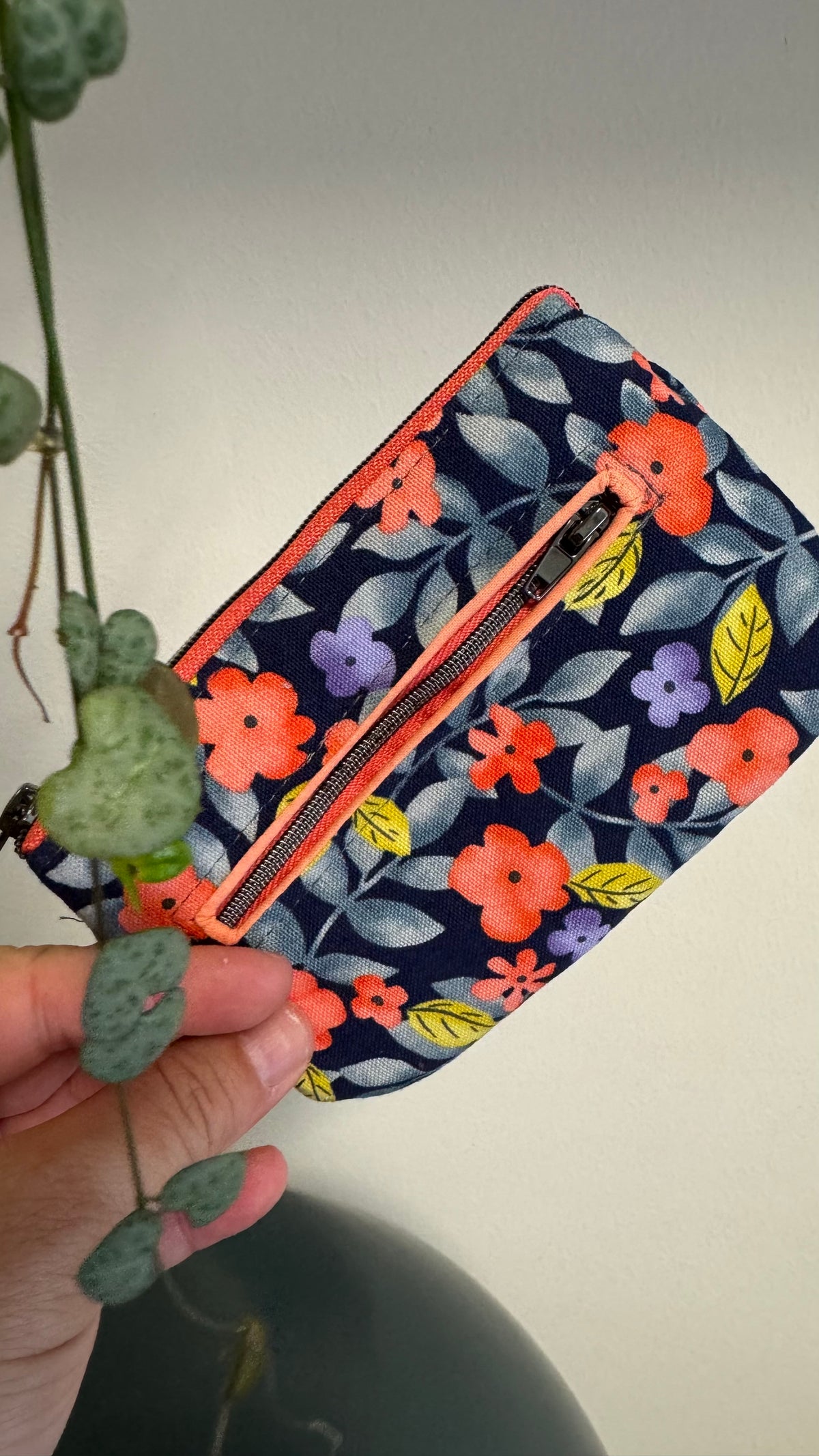 Pocket Pochette (Mini) -     fiori Arancioni Blue (Hanbok)