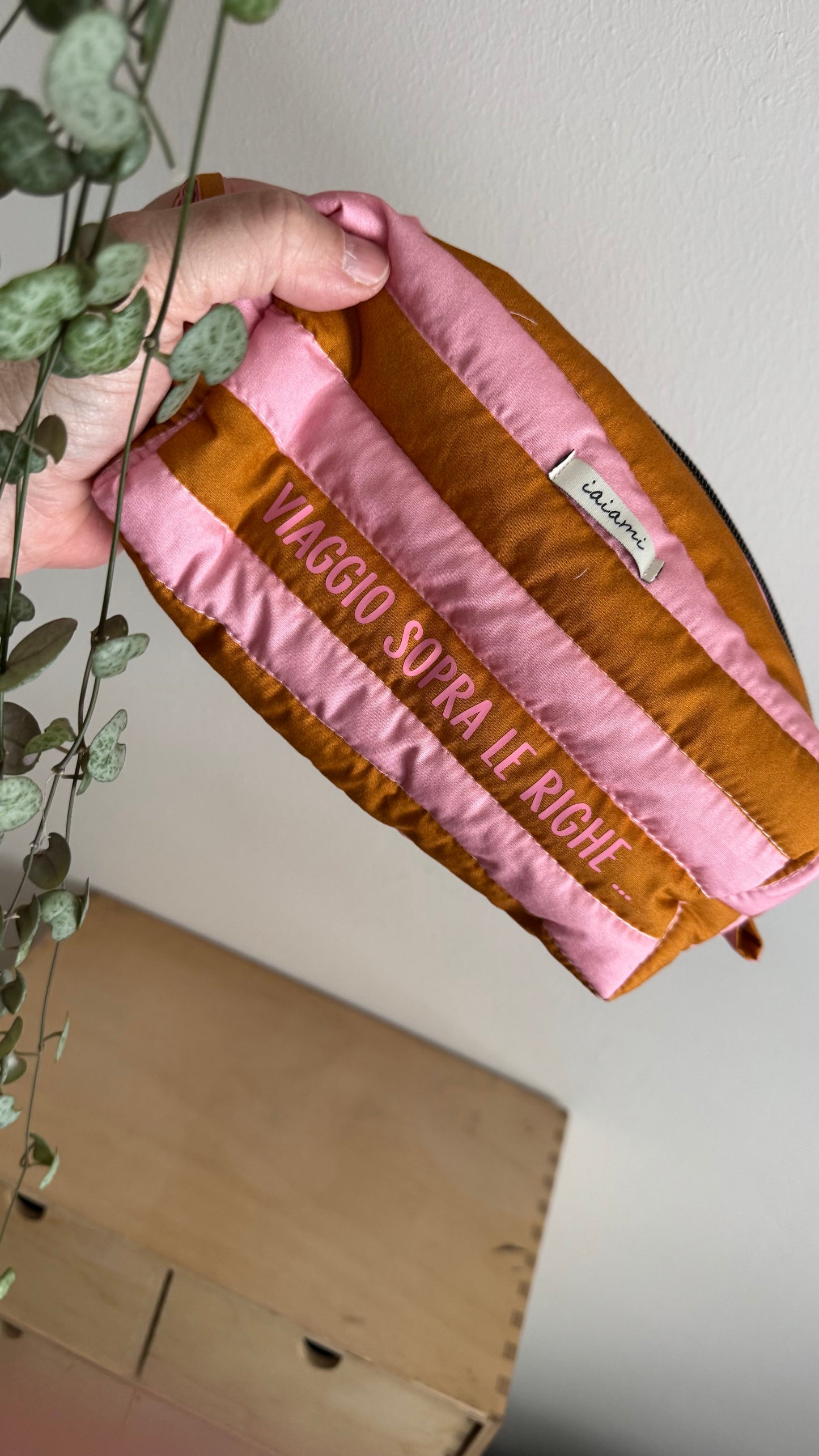 Cubotto trapuntato - Rosa & Cammello (Stripes)