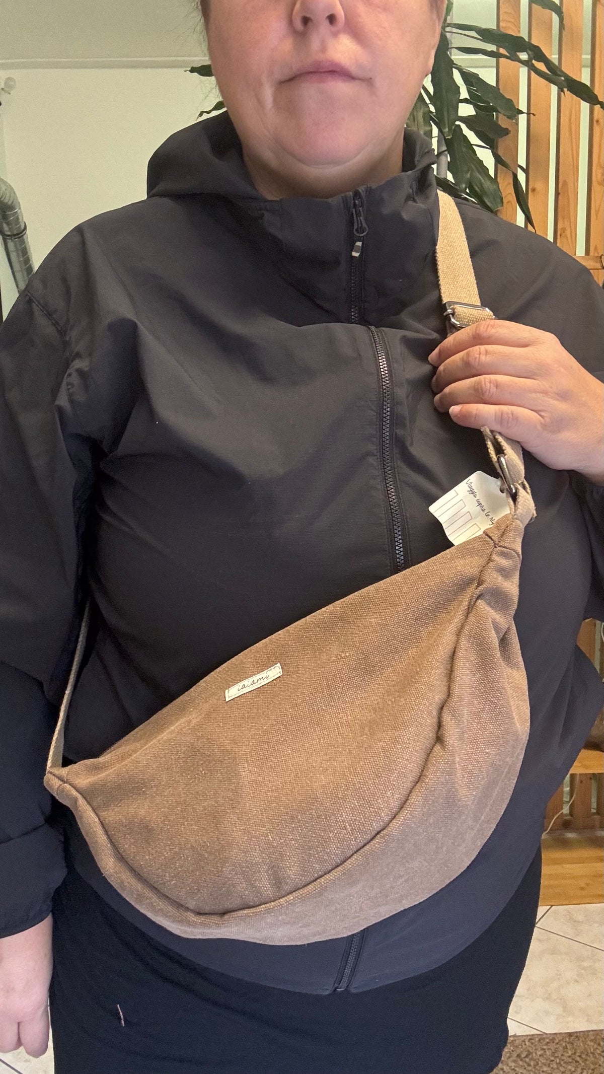 Moon Bag - Tortora / Righe mattone-grigio (Stripes)