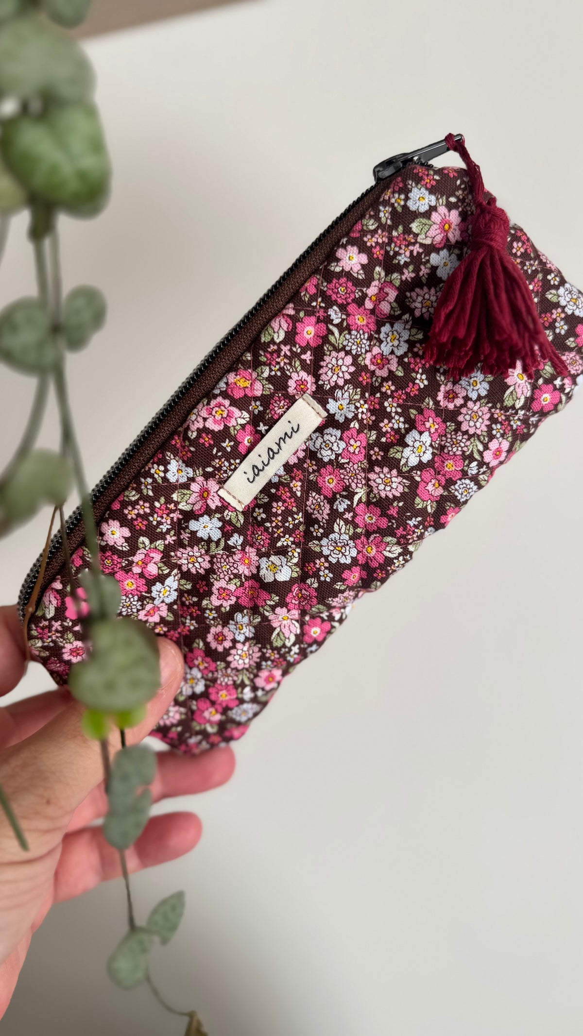 Astuccio trapuntato (Porta occhiali) - Fiori Rosa  (Hanbok)
