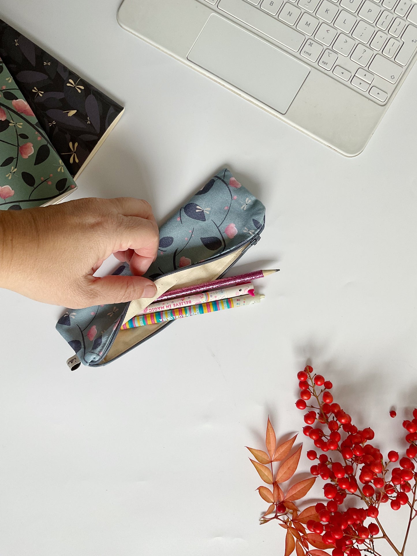 Astuccio mini- Magnolie e Libellule