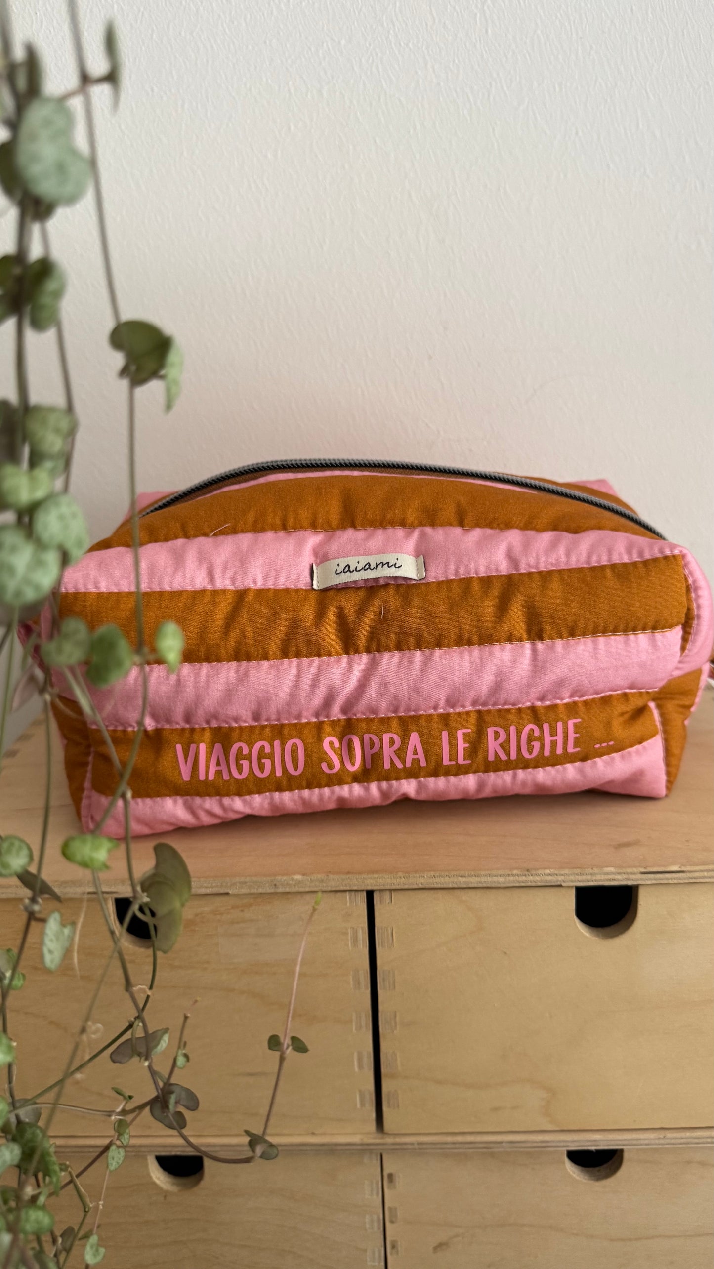 Cubotto trapuntato - Rosa & Cammello (Stripes)
