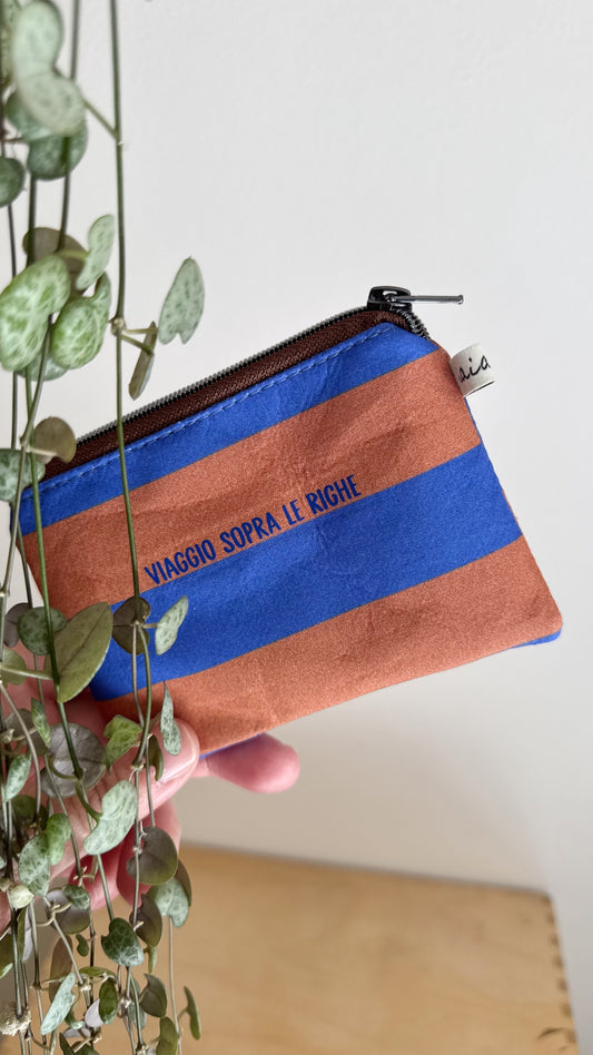 Porta Tessere/Porta Monete - Indaco & Cammello (Stripes)