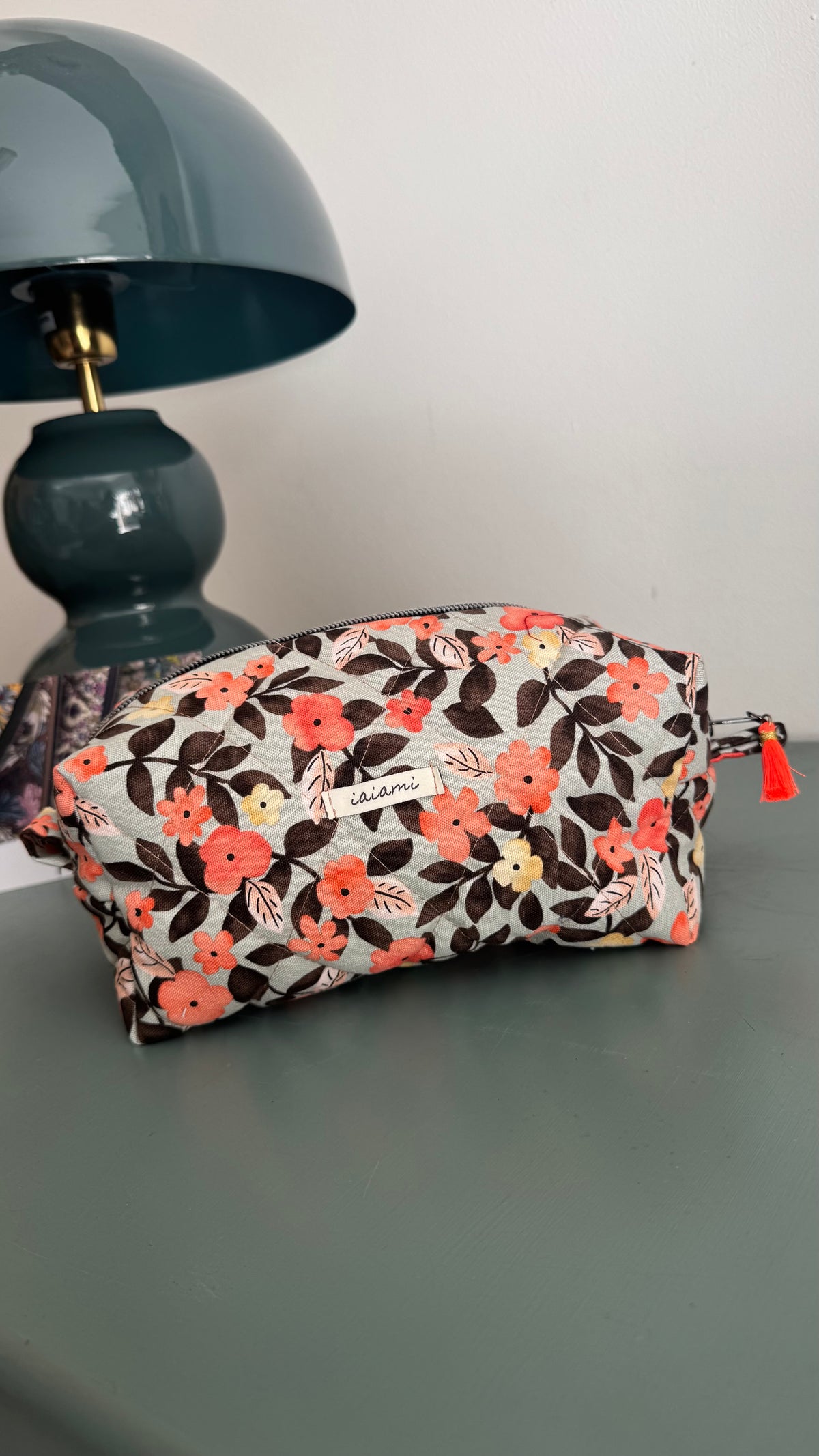 Cubotto trapuntato - Fiori Arancio Grey (Hanbok)