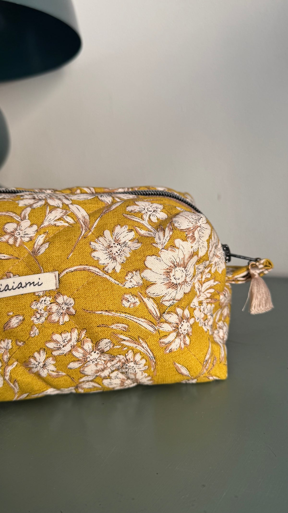 Cubotto trapuntato - Fiori Stilizzati senape (Hanbok)